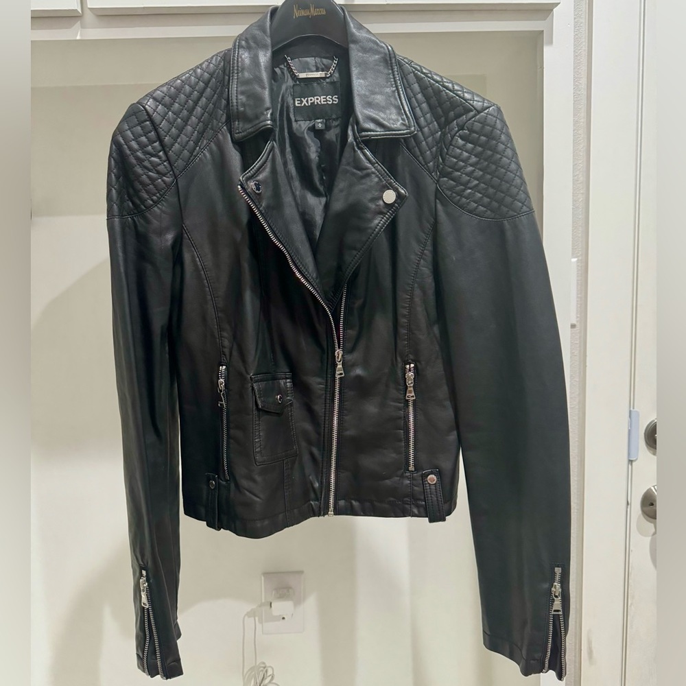Express Faux Leather Motorcycle Moto Jacket | Size M